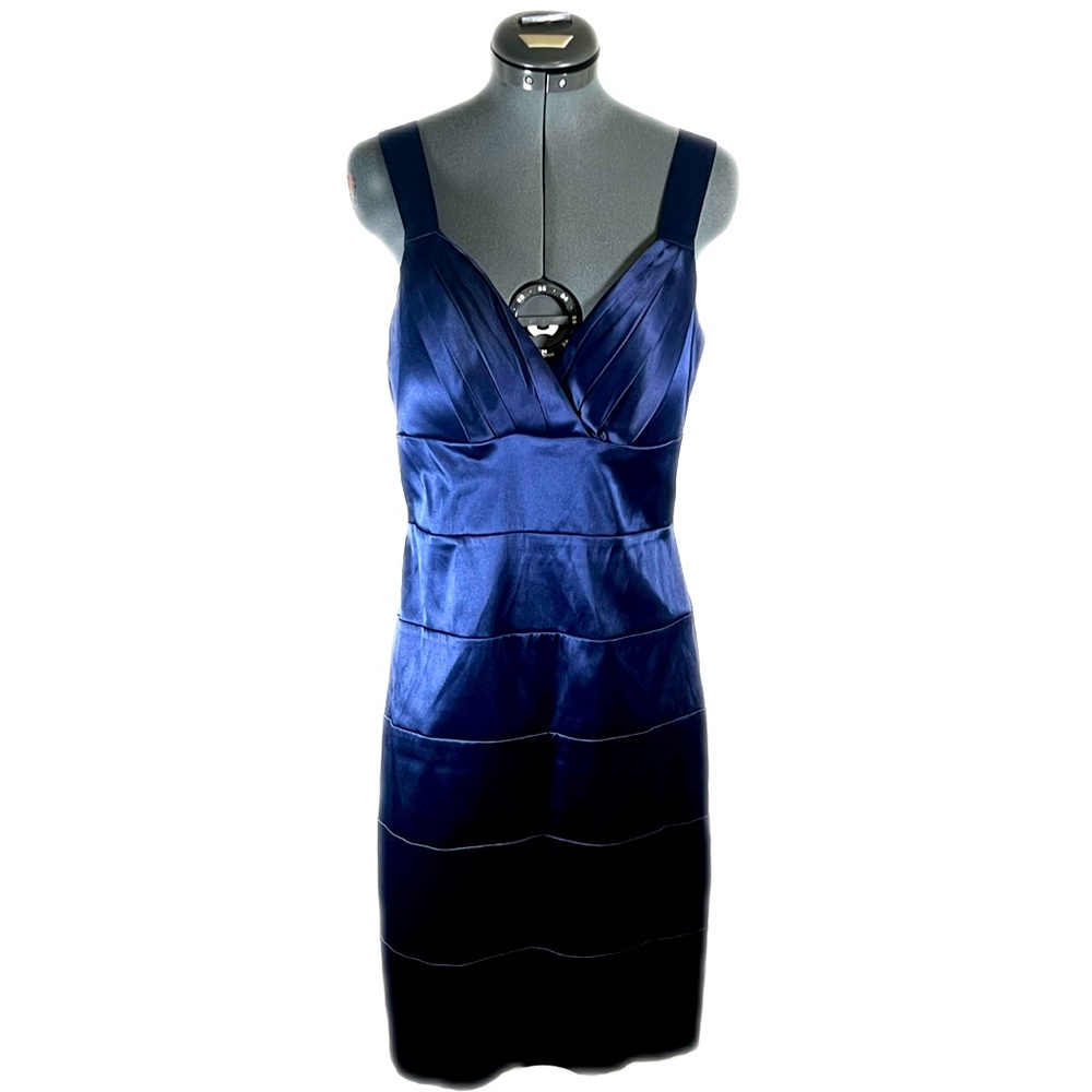 Bisou Bisou Michelle Bohbpt Satin Navy Dress Size 8